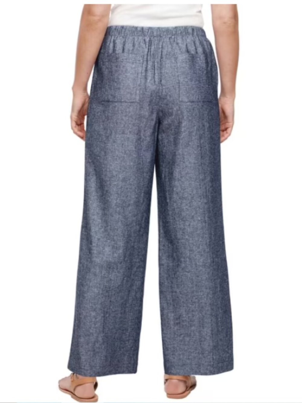 Gap Light Blue Linen Blend Pull-On Pants Medium NWT Seam Detail - Picture 2 of 16